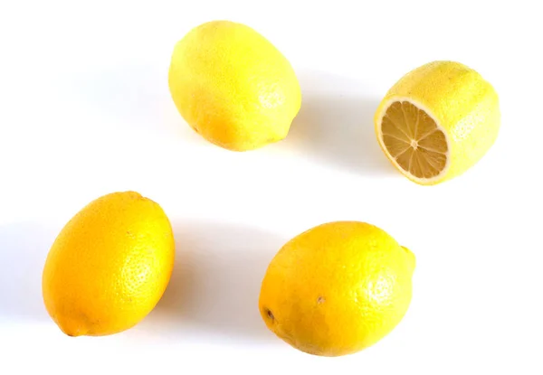 Zitrone Auf Weißem Hintergrund Zitrusfrüchte Gesunde Früchte — Stockfoto