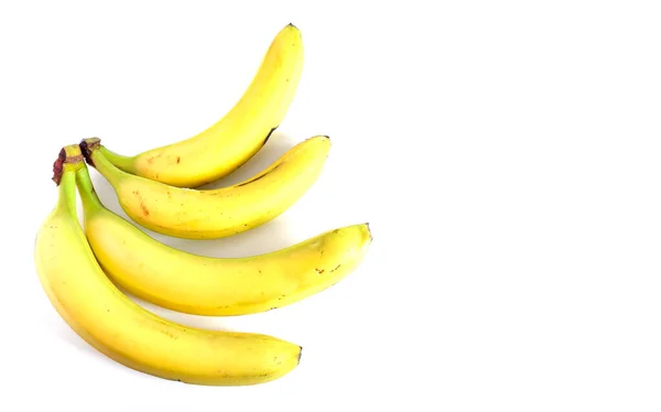 Bananas White Background Fruit Suitable Advertising Background — Stock Photo, Image