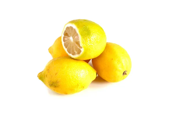 Сочный Лимон Белом Фоне Витамины — стоковое фото