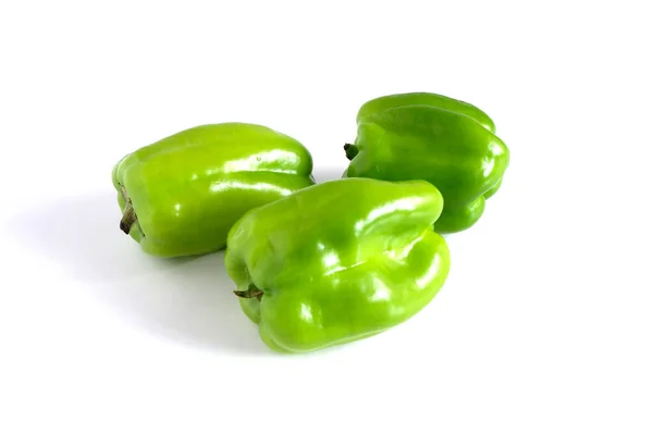 Pimientos Verdes Sobre Fondo Blanco Productos Cocina — Foto de Stock