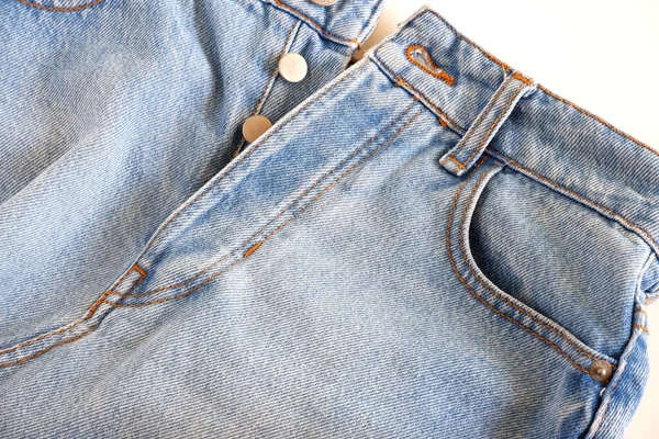 Textura Ganga Fundo Branco Roupas Jeans Adequado Para Fundos Mockups — Fotografia de Stock
