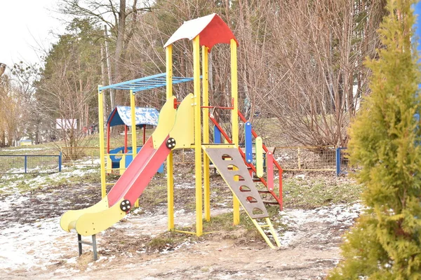 Parque Infantil Parque Inverno — Fotografia de Stock