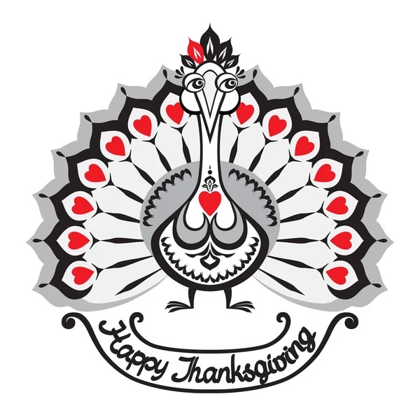 Thanksgiving. Vector achtergrond met Turkije. — Stockvector