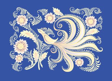 Çiçek ve kuş arka plan