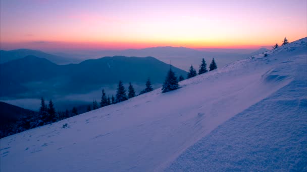 4千余年前 雪国山中的日出 — 图库视频影像