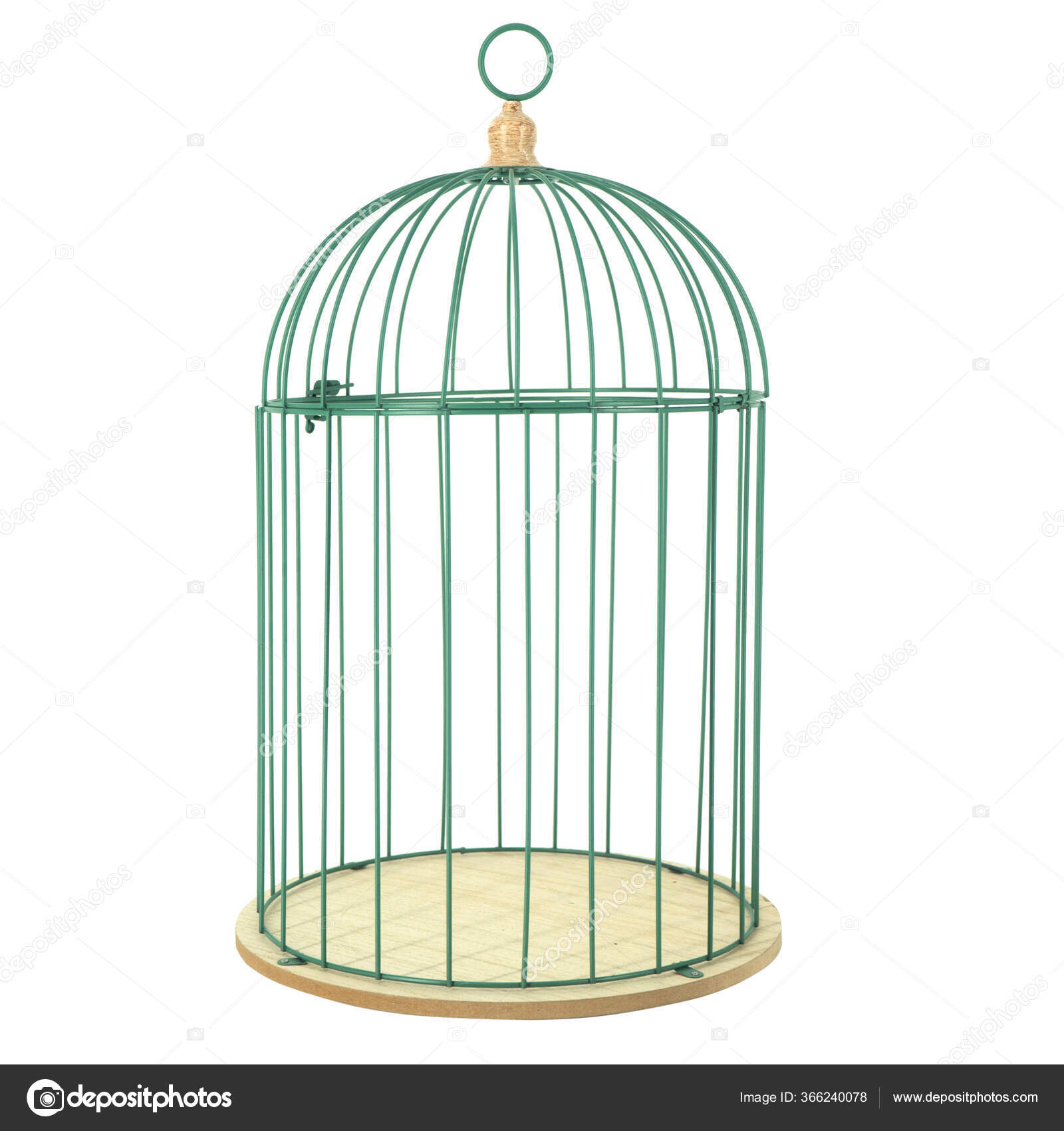Green Metal Birdcage Decoration Garden Decor Stock Photo by