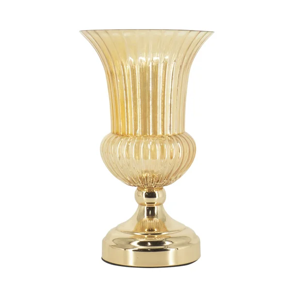 Clássico Vaso Vidro Dourado Antigo Cálice Isolado — Fotografia de Stock