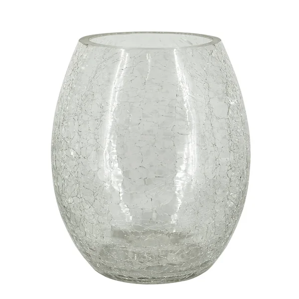 Transparent Glass Vase Crackle Effect Isolated — Stock Photo, Image