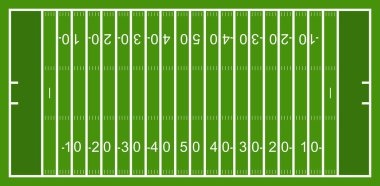 American football field top view vector illustration