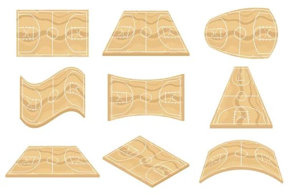 Ensemble Terrain Basket Illustration Vectorielle — Image vectorielle