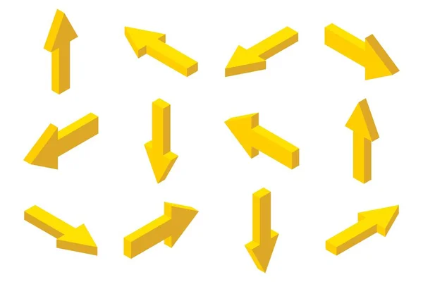 Isometric okları vektör illüstrasyonunu beyaz arkaplanda izole etti
