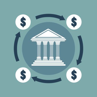 Bankacılık kavramı. Düz tasarımda vektör illüstrasyonu
