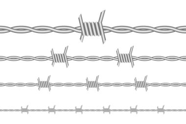 dikenli tel vektör illüstrasyon izole beyaz zemin üzerine.
