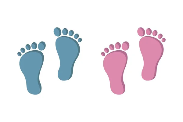 Ilustrasi Vektor Jejak Bayi Diisolasi Pada Latar Belakang Putih - Stok Vektor