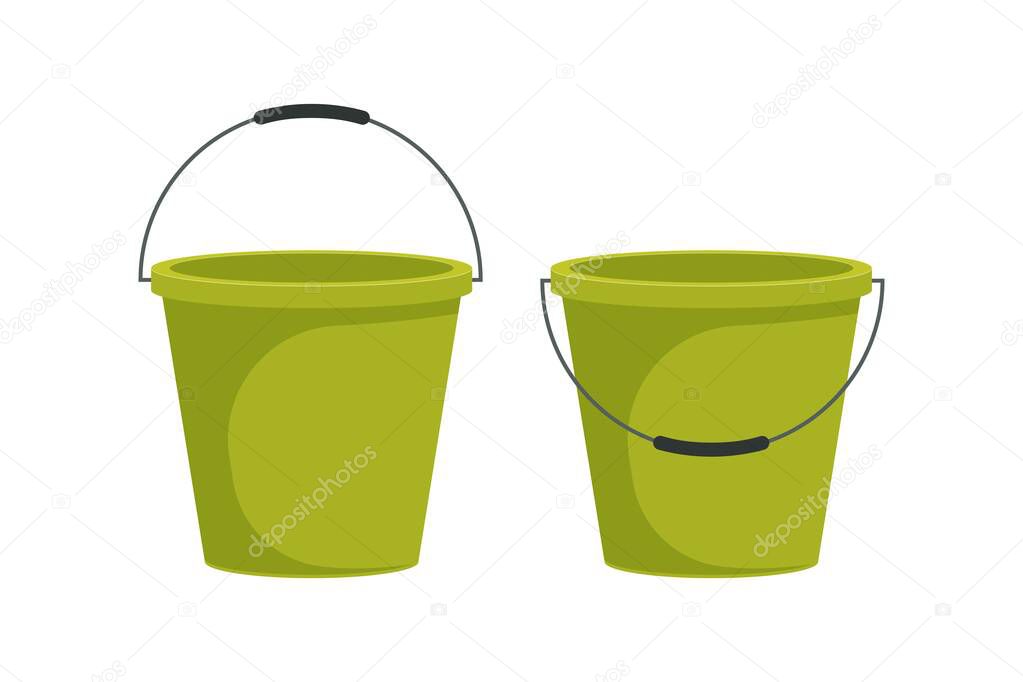 Bucket vector illustration in flat design  isolated on white background