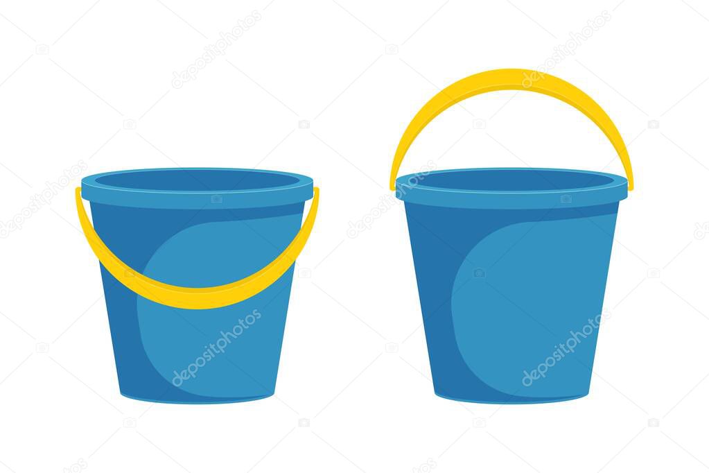 Bucket vector illustration in flat design  isolated on white background