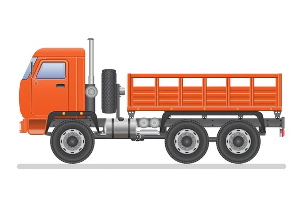 Ilustrasi Vektor Truk Diisolasi Pada Latar Belakang Putih Kendaraan Transportasi - Stok Vektor