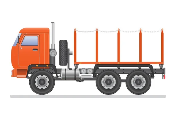 Ilustrasi Vektor Truk Diisolasi Pada Latar Belakang Putih Kendaraan Transportasi - Stok Vektor