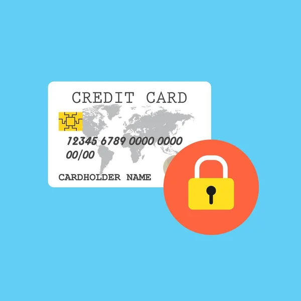 Seguridad Con Tarjeta Crédito Tarjeta Crédito Protección Ilustración Vectorial Diseño — Archivo Imágenes Vectoriales