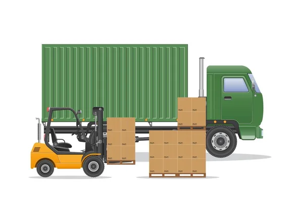 Cargo Camión Entrega Vector Ilustración — Vector de stock