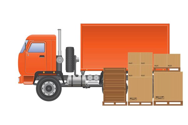 Cargo truck delivery vector illustration.