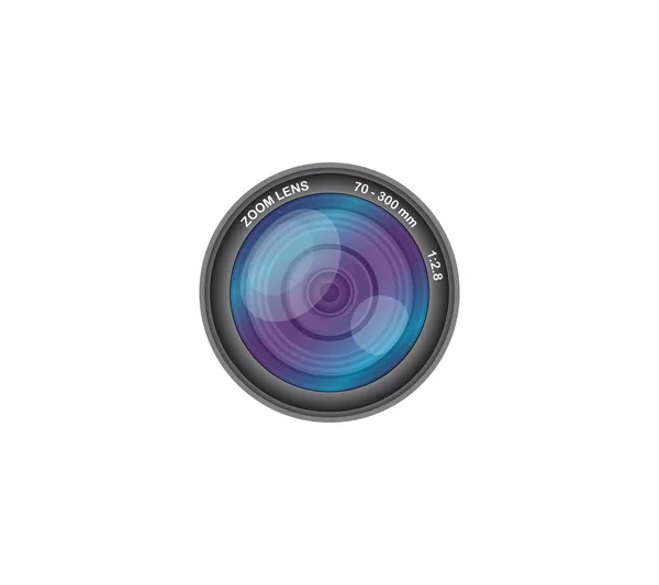 白い背景に隔離されたカメラの写真レンズ — ストックベクタ