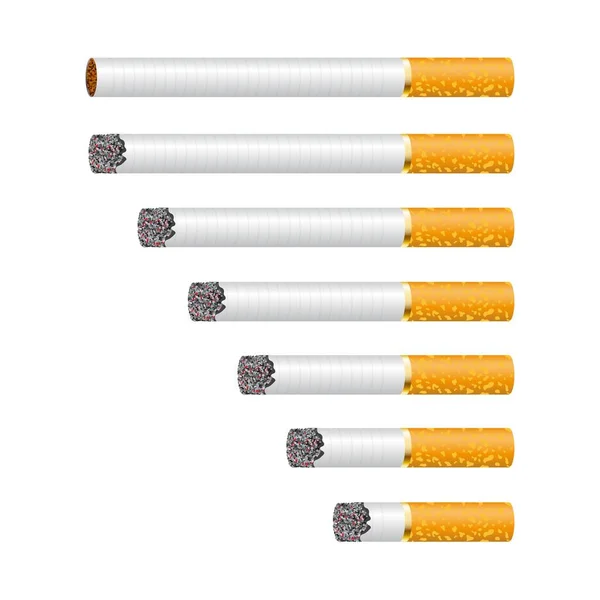 Ilustração Vetor Fumegante Cigarro Isolado Fundo Branco — Vetor de Stock