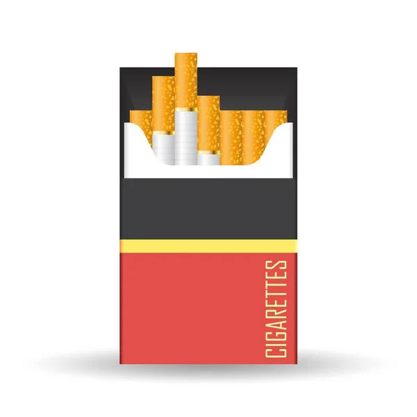 Cigarettes Pack Vector Illustration Isolated White Background — Stock Vector