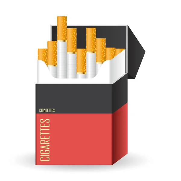 Illustration Vectorielle Paquet Cigarettes Isolée Sur Fond Blanc — Image vectorielle