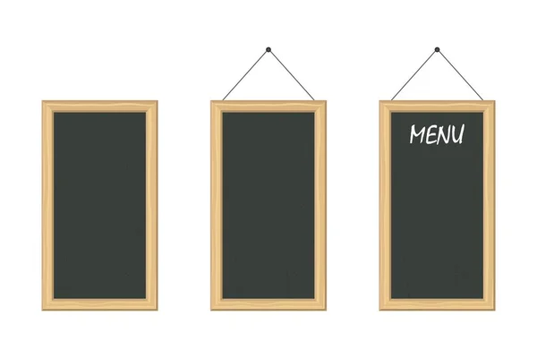 Chalckboard Menu Com Quadro Madeira Ilustração Vetorial —  Vetores de Stock