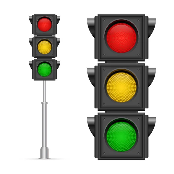 Traffic Lights Vector Illustration Isolated White Background — Stock Vector