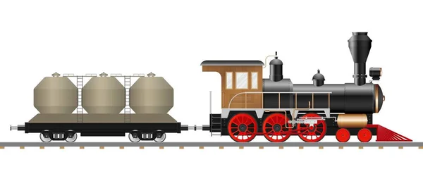 Vintage Steam Locomotive Wagon Vector Illustration Isolated — Stock Vector