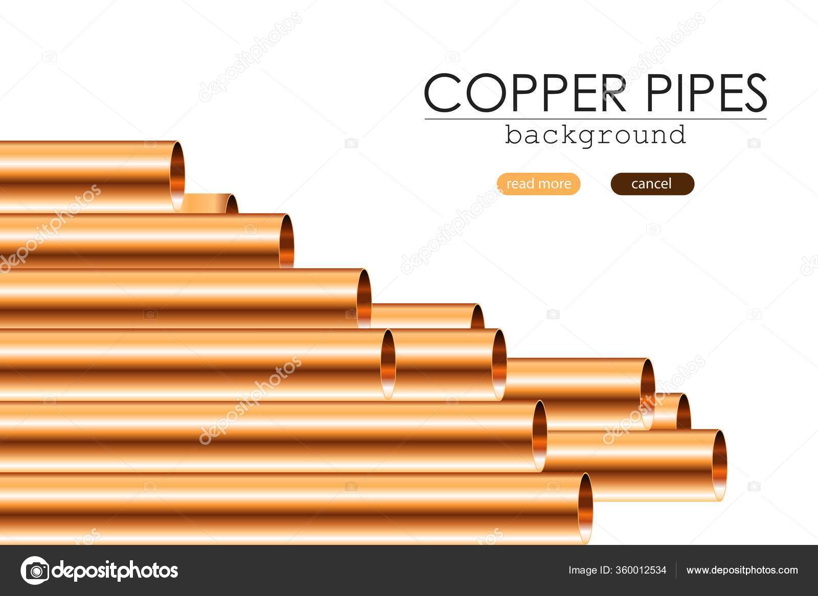 Copper Pipes Vector Illustration Isolated Different Sizes Copper Pipes Stock Vector Image by