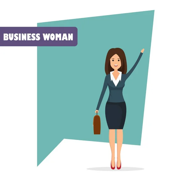 Businesswoman Postać Wektor Ilustracja Płaskiej Konstrukcji — Wektor stockowy