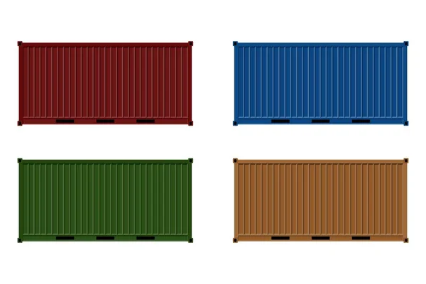 Illustration Vectorielle Conteneur Cargo Isolé Sur Fond Blanc — Image vectorielle