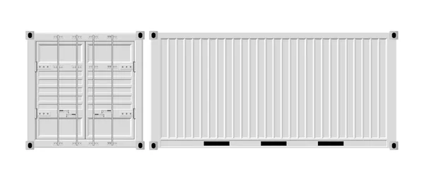 白い背景に隔離された貨物コンテナベクトルイラスト — ストックベクタ