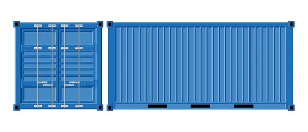 白い背景に隔離された貨物コンテナベクトルイラスト — ストックベクタ