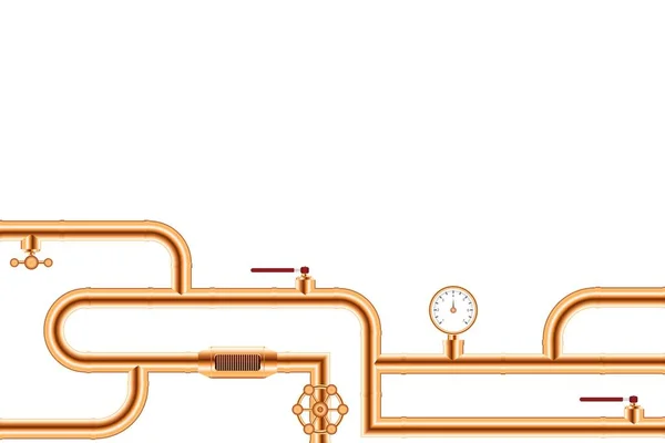 銅管システムの背景ベクトル図 — ストックベクタ