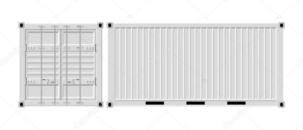 Cargo container vector illustration isolated on white background.