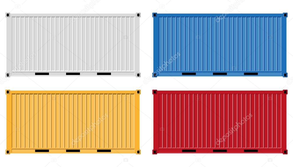 Cargo container vector illustration isolated on white background.