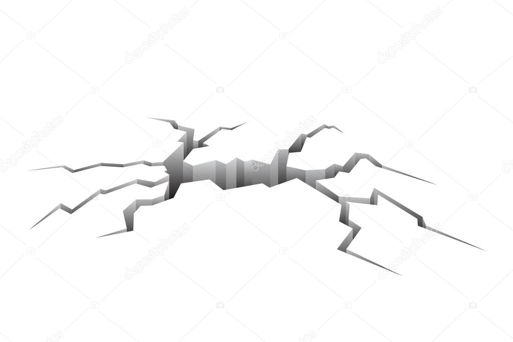 Cracked ground vector illustration isolated on white background