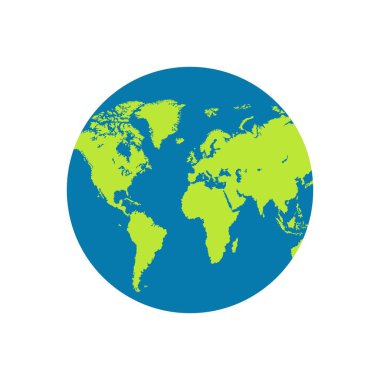 Dünya küre vektör çizimi izole edildi