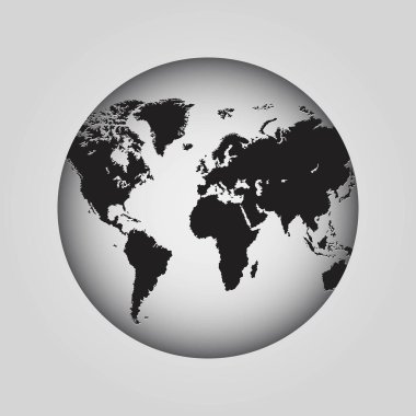 Dünya küre vektör çizimi izole edildi