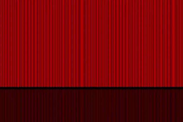 閉じた赤い劇場カーテンベクトルのイラスト — ストックベクタ