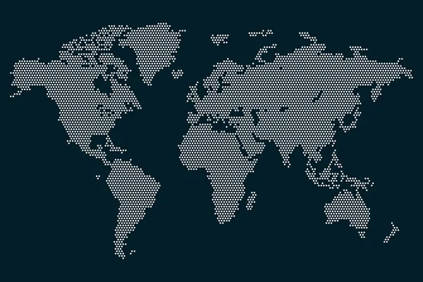 Punkte Weltkarte Vektorabbildung Isoliert — Stockvektor