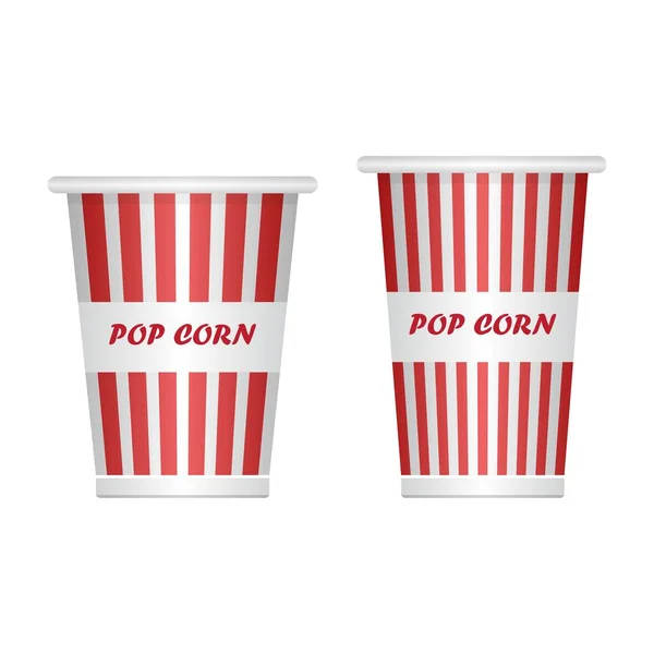 Lege Popcorn Emmer Vector Illustratie Geïsoleerd Witte Achtergrond — Stockvector