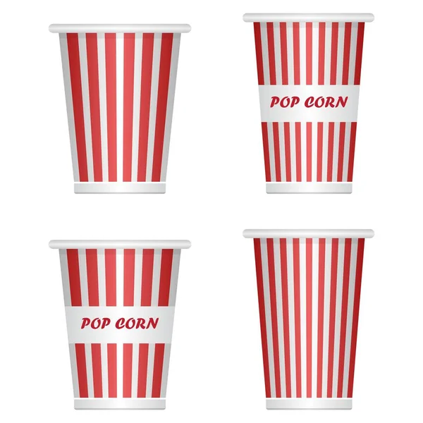Leere Popcorn Eimer Vektor Illustration Isoliert Auf Weißem Hintergrund — Stockvektor