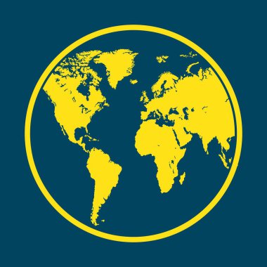 Dünya 'nın düz dizaynı. Dünya ikonu. Web ve mobil, bayrak, bilgi grafikleri için vektör illüstrasyonu.