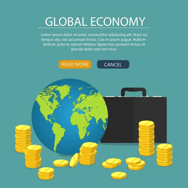 Concepto Economía Global Ilustración Vectorial Diseño Plano — Archivo Imágenes Vectoriales