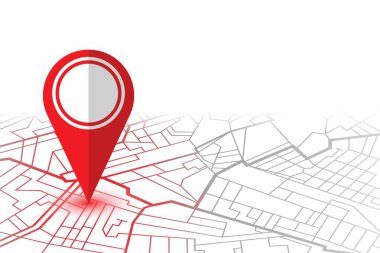 GPS navigatör haritasında konumunu göster. Vektör illüstrasyonu